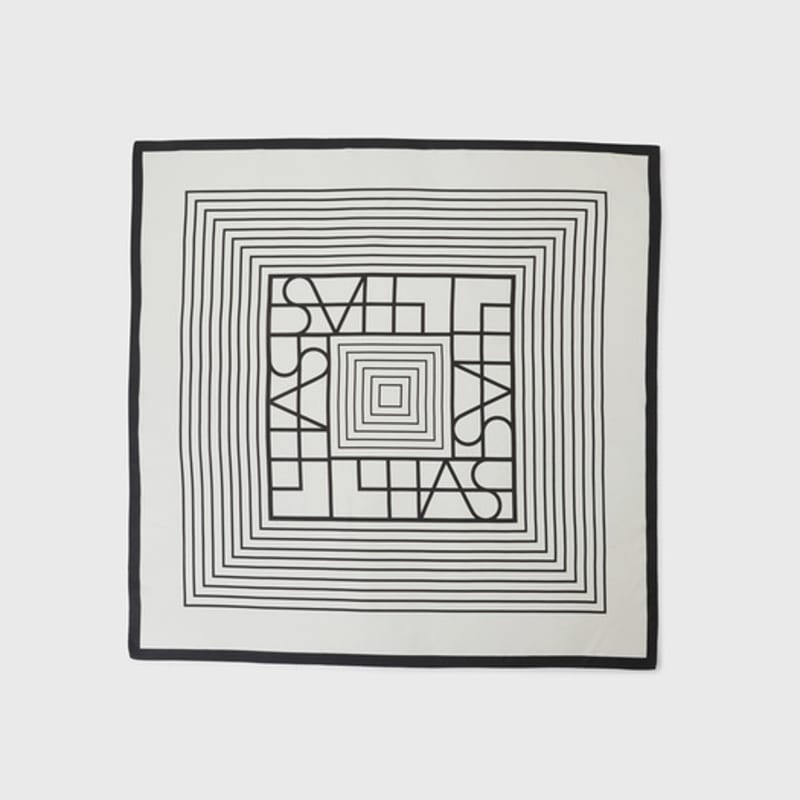 L’H.A.S SIGNATURE SYMBOL SILK SCARF_IVORY