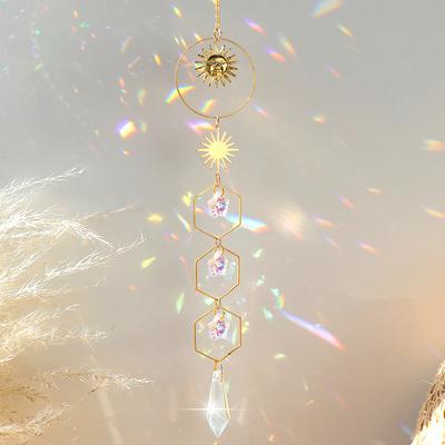 1PC Crystal Sun Catcher Garden Light Jewelry Hanging Prismatic Pendant Garden Pendant