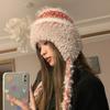 Womens Warm Striped Knit Hat Cozy Beanie For Autumn And Winter Cold Use Weather