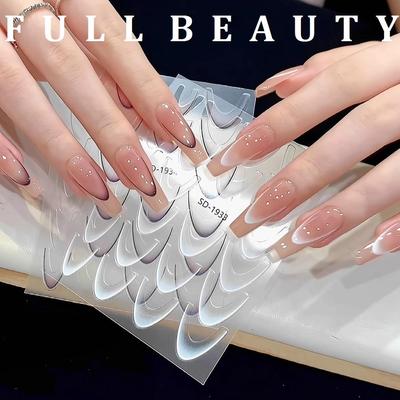 French Nail Stickers Liner Nail Art Decals Colorful Sliders Manicure Decor