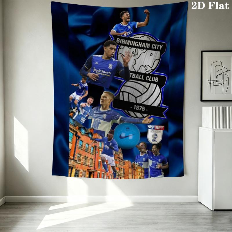 Birmingham City FC Wall Tapestry Aesthetic Wall Hanging Printed Fabric Blanket Decorative Tapestries for Bedroom Living Room Home Decor