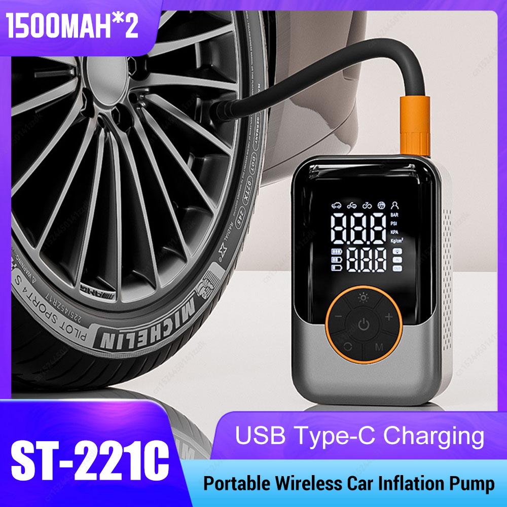 Intelligent Portable Wireless Car Inflation Pump for Car Motorcycle Bicycle Quick Charging Tire Pressure Detection Inflator Air