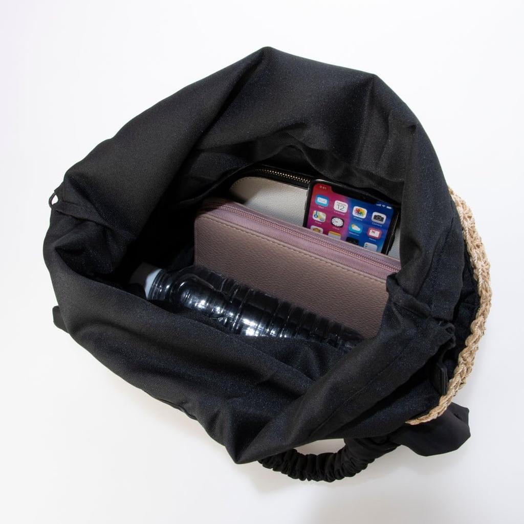 Ribbon-switch knit tote bag