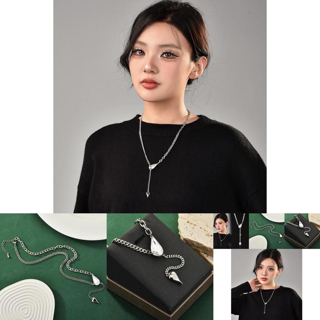 Drop Trendy Water Crystal Layered Necklace For Women Perfect For Casual Or Formal Wear