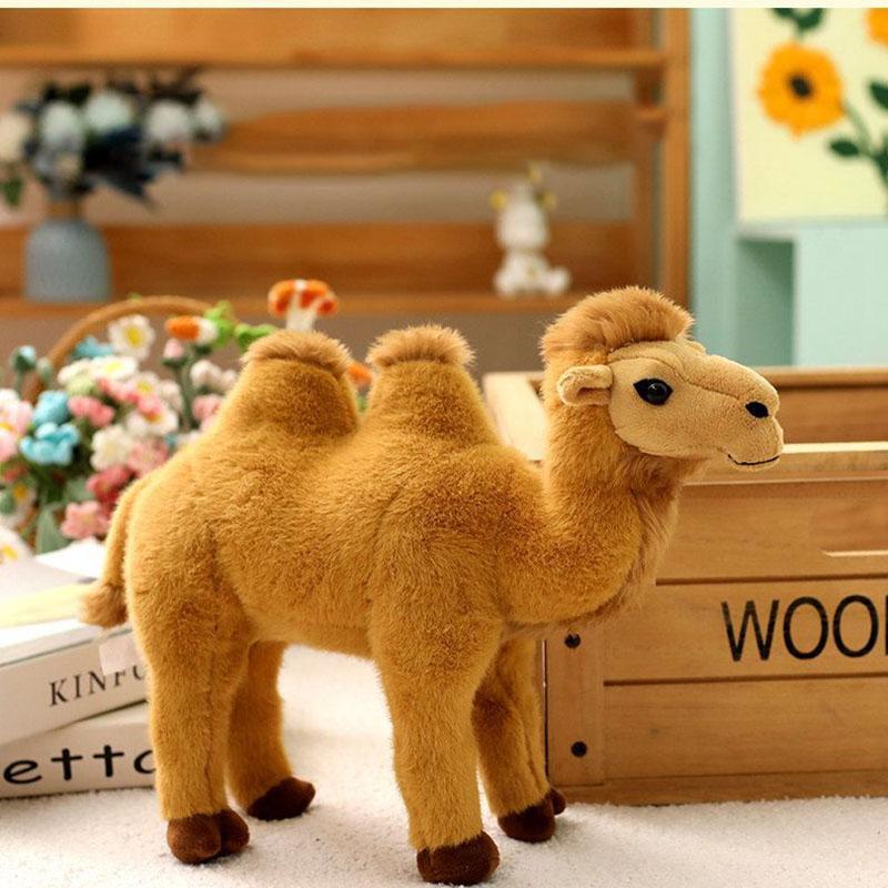 Cute Bactrian Camel Plush Toy Soft Stuffed Animal Doll Adorable Desert Camel Plushie for Kids Birthday Gift Home Educational Toy 27cm