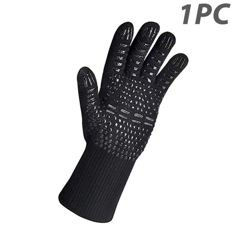 1PC / 1 Pair Oven Gloves, Oven Mitts, Heat Resistant Fireproof Non-Slip Silicone BBQ Grill Gloves for Cooking Barbecue Baking