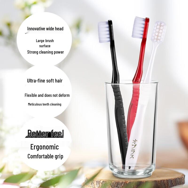 Oripurus Wide Head Soft Bristle Toothbrush 3-Pack