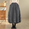 Plus Size High Waist Vintage Plaid Spring Autumn Casual Loose Long for Woman Skirts Womens Skirt
