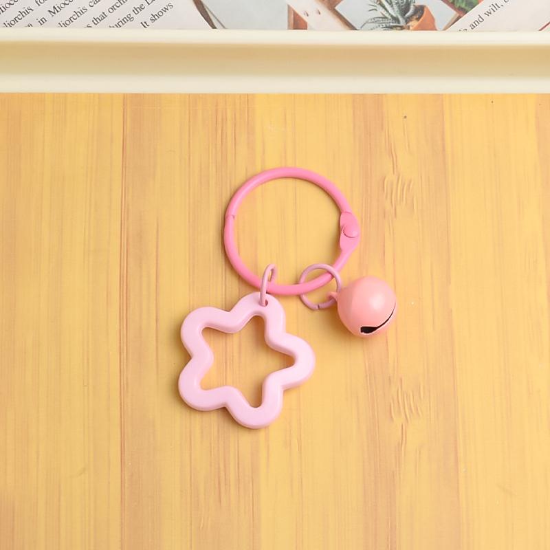 Frauen Mädchen Schlüsselanhänger Ringe Halter Glocke Fünfzackiger Stern Taschenanhänger Acryl Geschenkzubehör