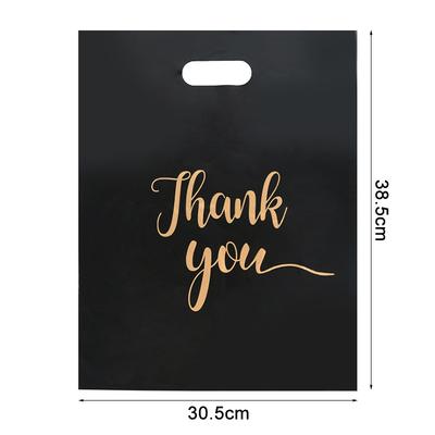 10 Stück Schwarze Dankeschön-Geschenktüte Geburtstag Junggesellinnenabschied Hochzeit Geschenkverpackung Plastiktüte Dekoration Kleinunternehmerbedarf