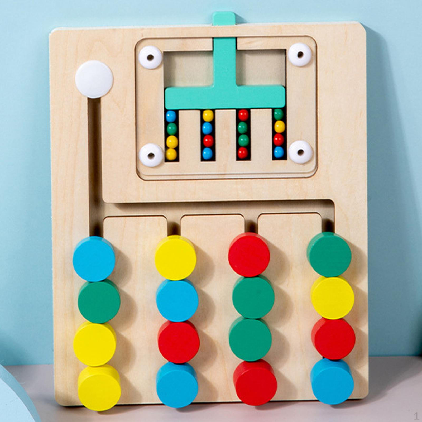 

Цветовая головоломка-слайд, развивающая мелкую моторику, деревянная, обучающая