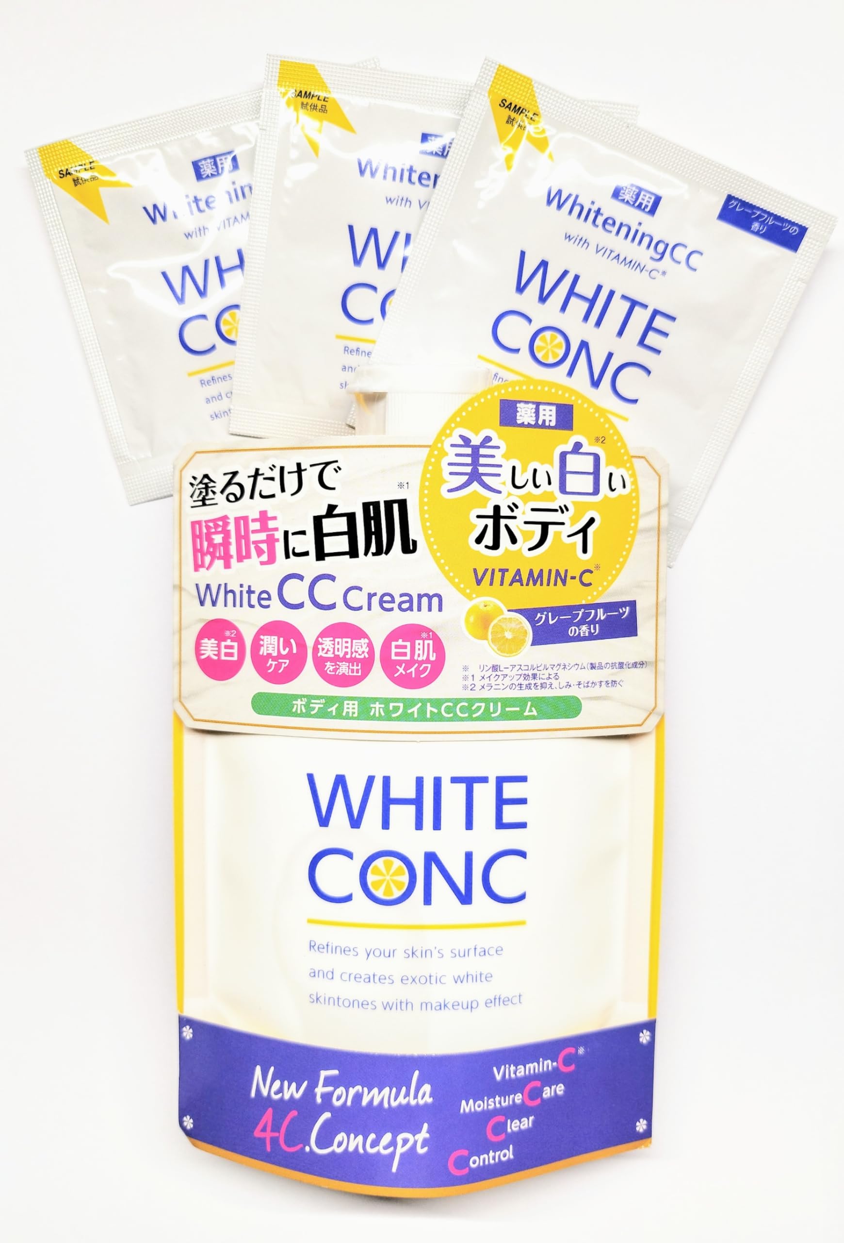 

WHITE CONC Отбеливающий крем для всего тела грейпфрут в комплекте CC 200г(СС крем для тела, для лица, отбеливающий, ароматный, увлажняющий, выравнивающий тон, лечебный)3 белый