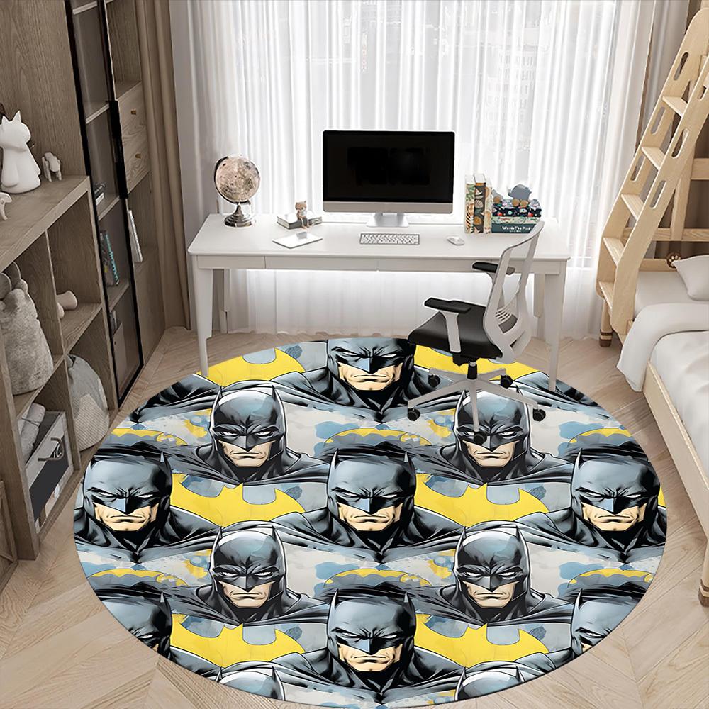 1pc Batman Mask Office Round Area Rug, Under Office Chairs Bedroom Living Room Home Decor, Room Deco, Available in Various Sizes044