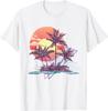 Retro Palm Trees Beach Sunset Tropical Summer TShirt