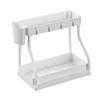Under Sink Organizers 2 Tier Under Bathroom Cabinet Holder With Hooks & Hanging Cup, Multi-Purpose Storage Shelf For Kitchen