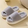 Fluffy Comfort Home Slip-On Slippers with Thick Soles for Indoor Wear, Women Shoes