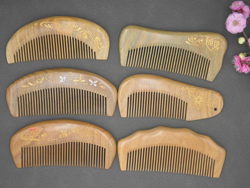 Black Gold and Golden Silk Sandalwood Fine-Tooth Comb, 13cm, Unisex Hair Care Gift