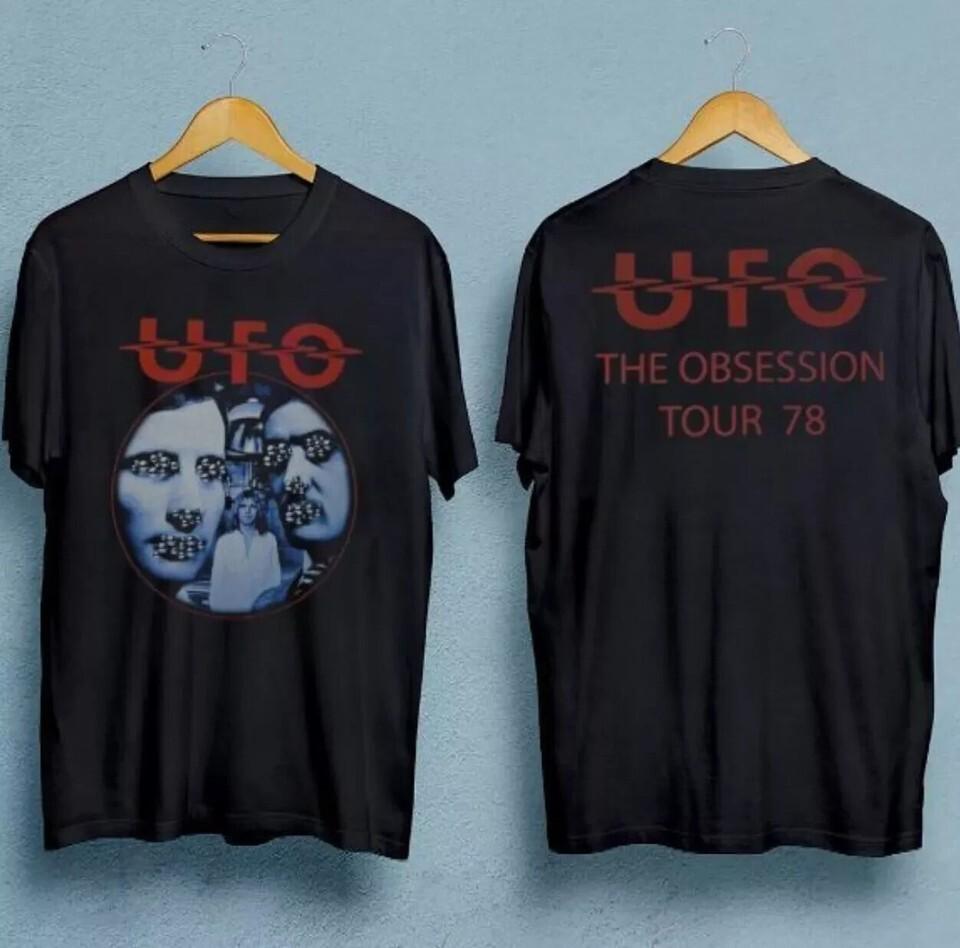 Винтажная футболка с принтом UFO The Obsession Tour для мужчин, двусторонняя, QR8500, унисекс XXXL