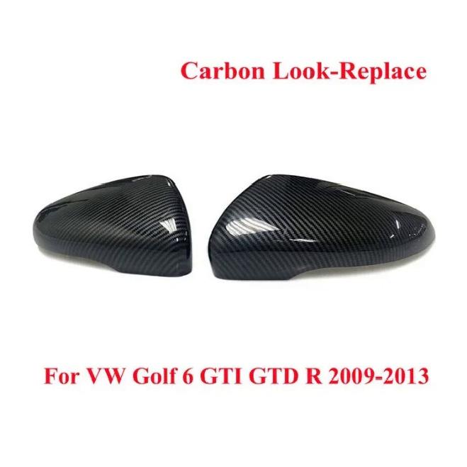 2x Carbon Look Side Wing Mirror Cover For VW For Volkswagen Golf 6 MK6 GTI GTD 2009-2013 Side Rear View Mirror Cap Cover bbd