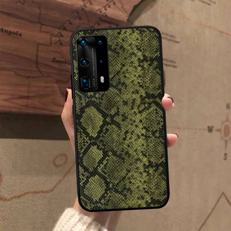 Etui na telefon ze zwierzęcym nadrukiem skóry węża dla Huawei P50 P40 E P30 P20 Pro P10 Lite P Smart Y6 Nova3E Honor10
