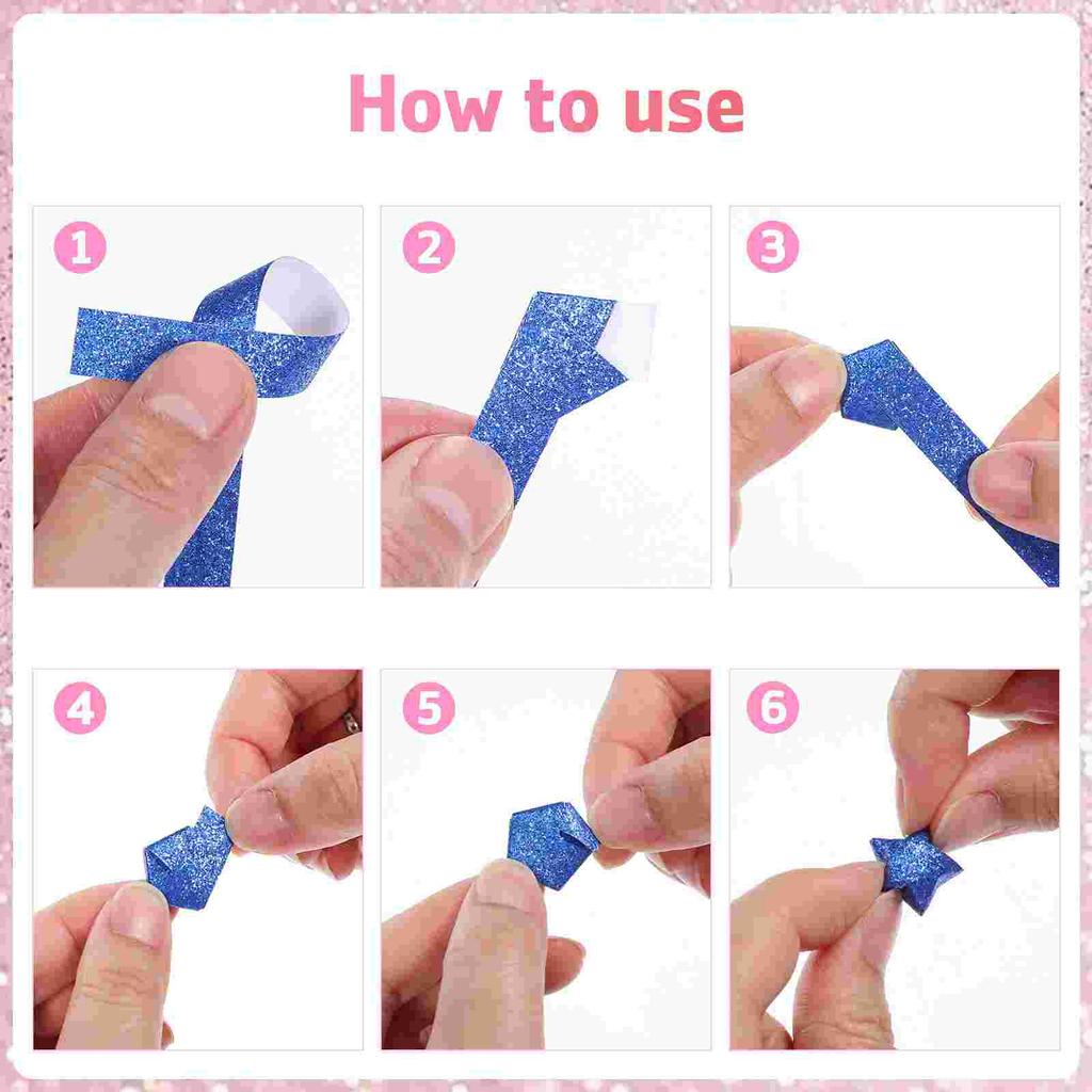 1040Pcs Glitter Star Paper Strips Diy Craft Supplies Decorative Party Paper Strips  Glitter Origami Paper Stars For Holiday Gift