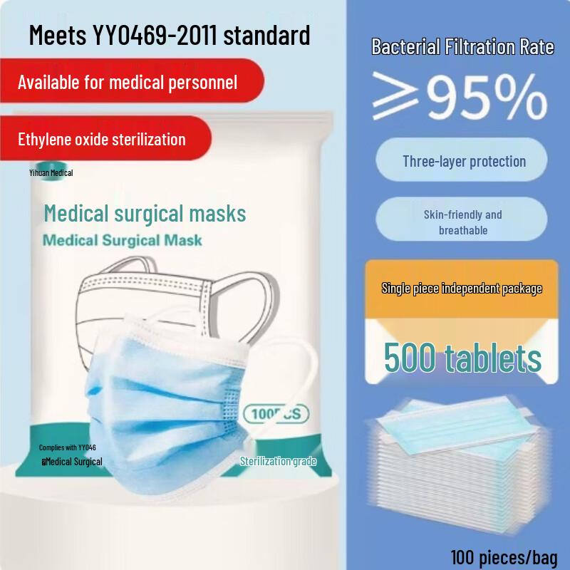 Xing Duo Disposable Face Masks - Blue, 500 Count