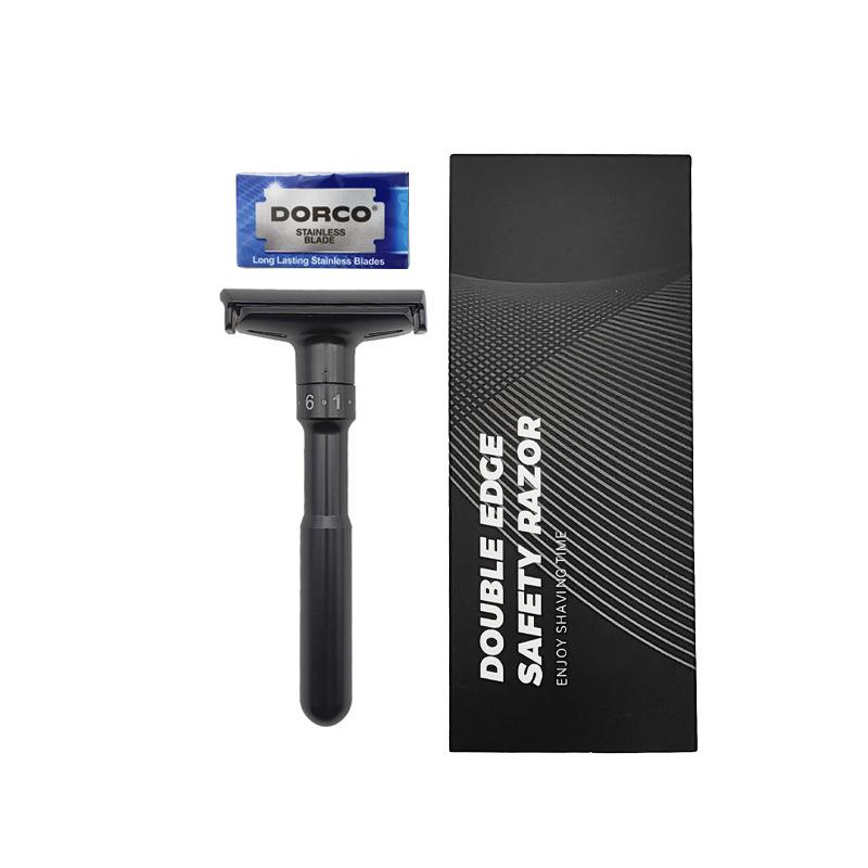 Double-Sided Men's Manual Shaving Razor with Stand