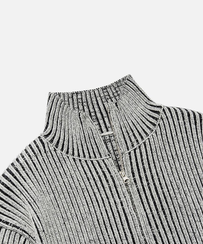 Vastic Two-Tone Knit Zip-Up_White / Black