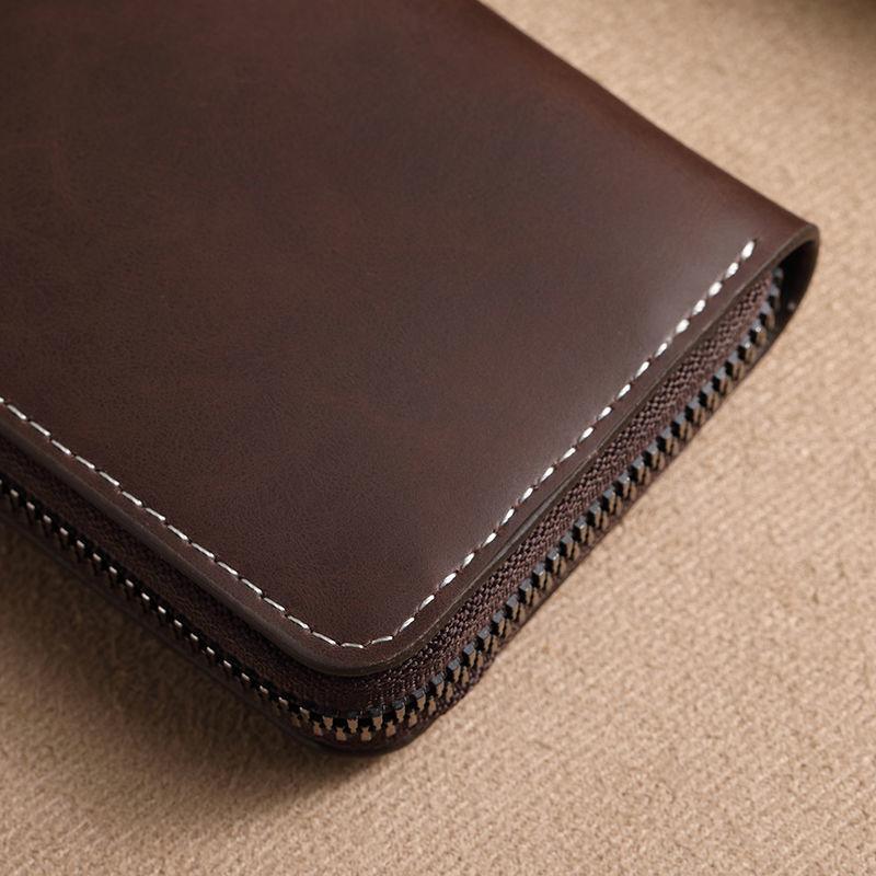 Men's Wallet PU Leather Credit Card Holder RFID Blocking Zipper Pocket Men Women Passport Card Bag Multi-card Zipper Coin Wallet