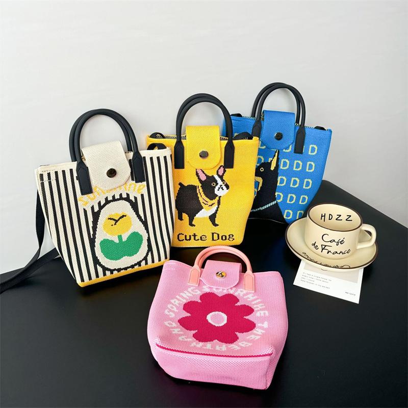 Mobile Phone Bag Crossbody Women'S High-End  Versatile Cute Cartoon Knitted Handbag Coin Handbag