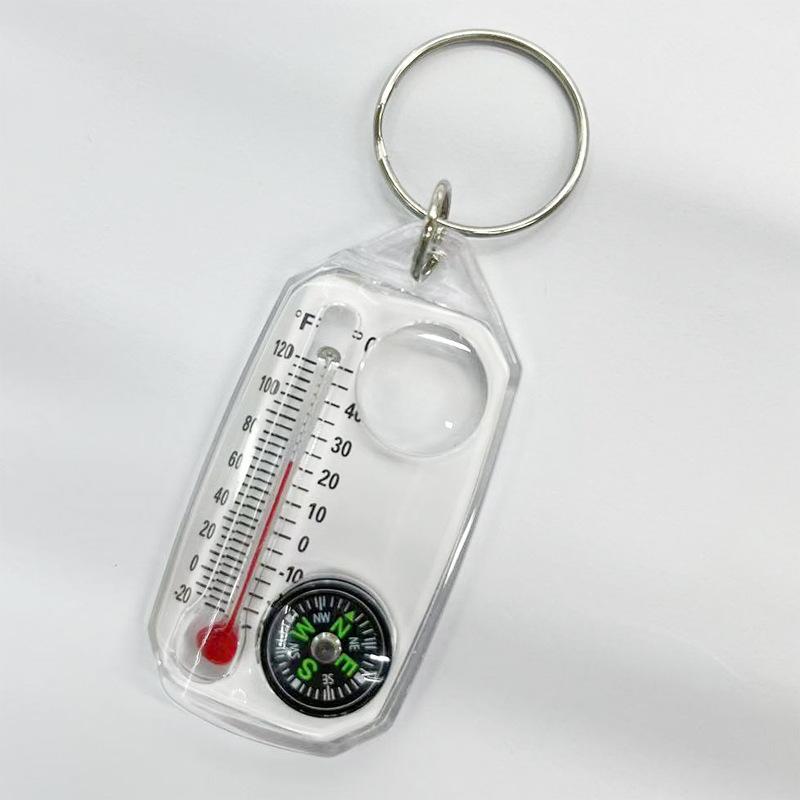 1Pc Compass K102 3-in-1 Portable Mini Keychain Compass