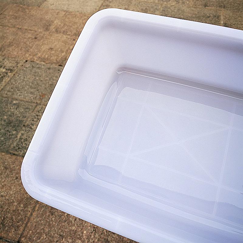 Medium White Plastic Rectangular Basin Tray - Kitchen & Food Storage Box (Lidless)