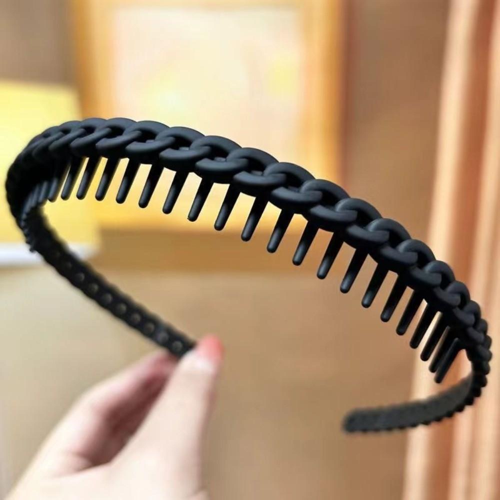 Mattierte Textur Anti-Rutsch-Haarbänder Gezahntes Design Dünne Geflochtene Mattierte Haarbänder Anti-Rutsch-Zähne Mehrfarbige Wellen-Haarbänder