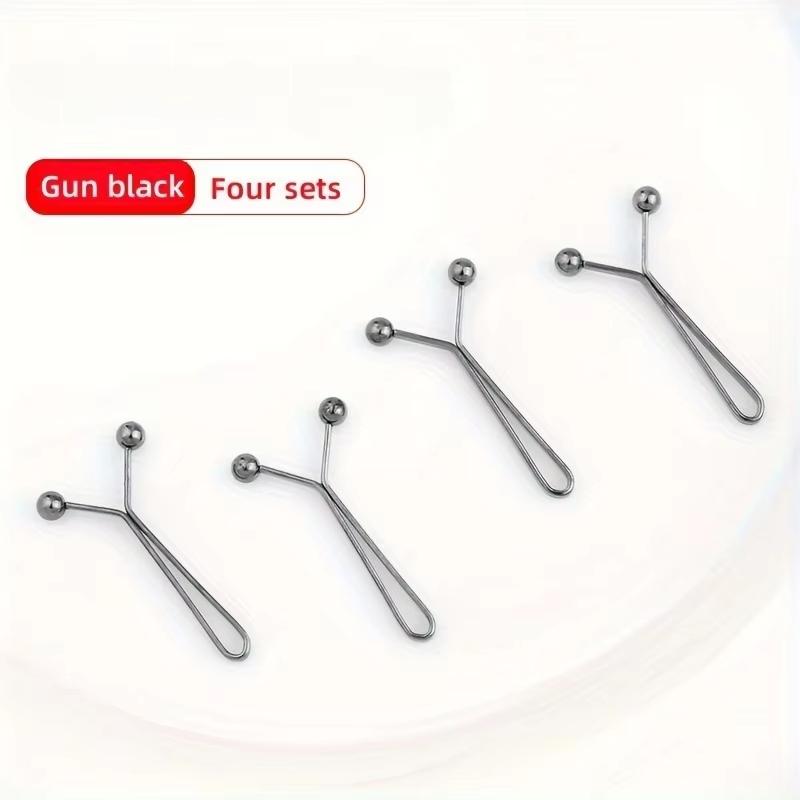 4Pcs Multi-Purpose Polished Iron Garment Clips, Secure Fastening & Stylish Decorative Accessory