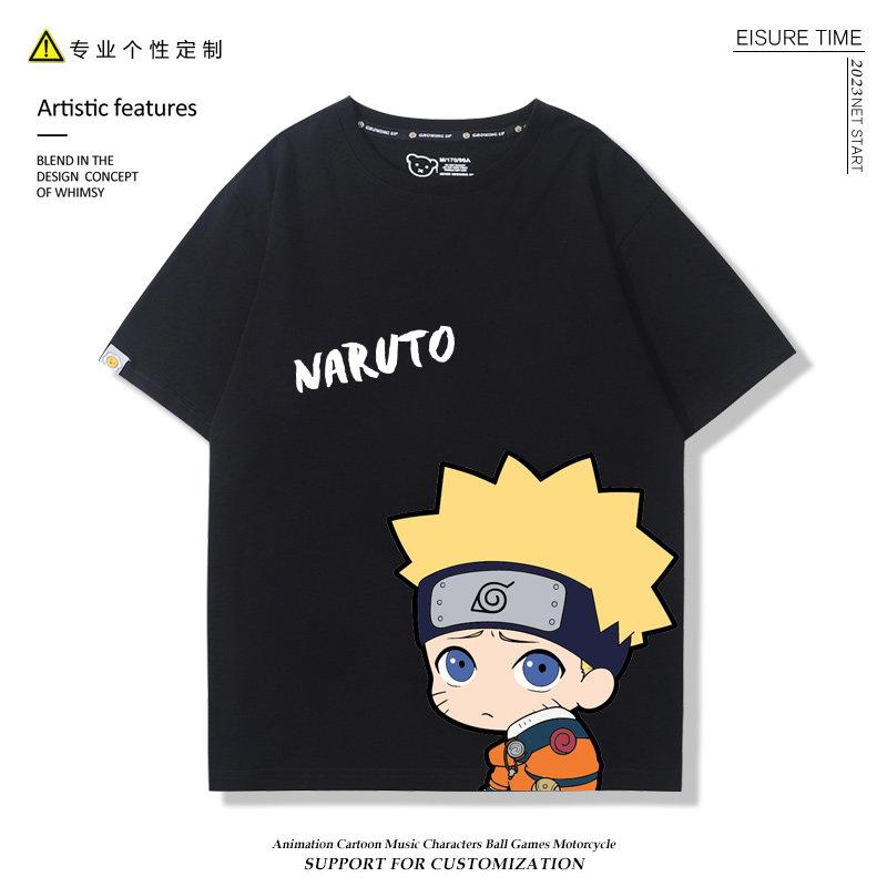 Childrens Tshirt Cartoon Naruto Sasuke Naruto QVersion Anime Peripheral Printed Parent Child Wear Pure Cotton Fashion Tshirt
