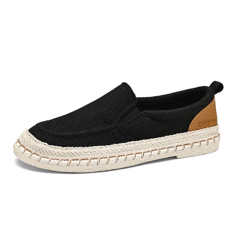 Linen shoes men's 2025 new summer breathable casual one-pedal lazy shoes thin street men's trendy shoes