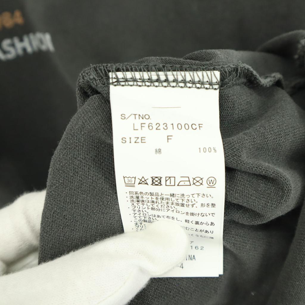 unused LOWRYS FARM Print Short sleeve T-shirt F Charcoal gray Women Used