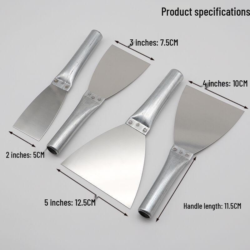 Stainless Steel Putty Knife with 1mm Thick Iron Handle for Plastering, Cleaning, and Grout Removal