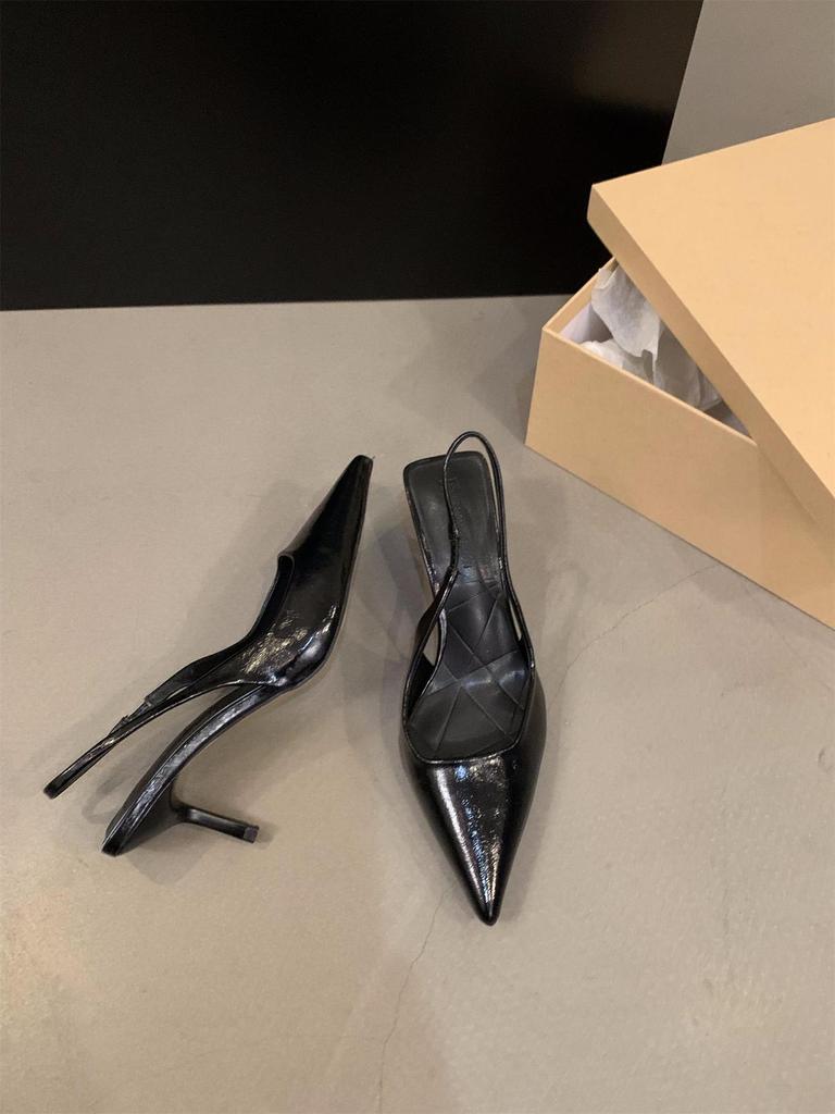 Fashion Sharp pointed temperament toe sandals new spring summer back air fashion elegant solid color versatile women's single shoes