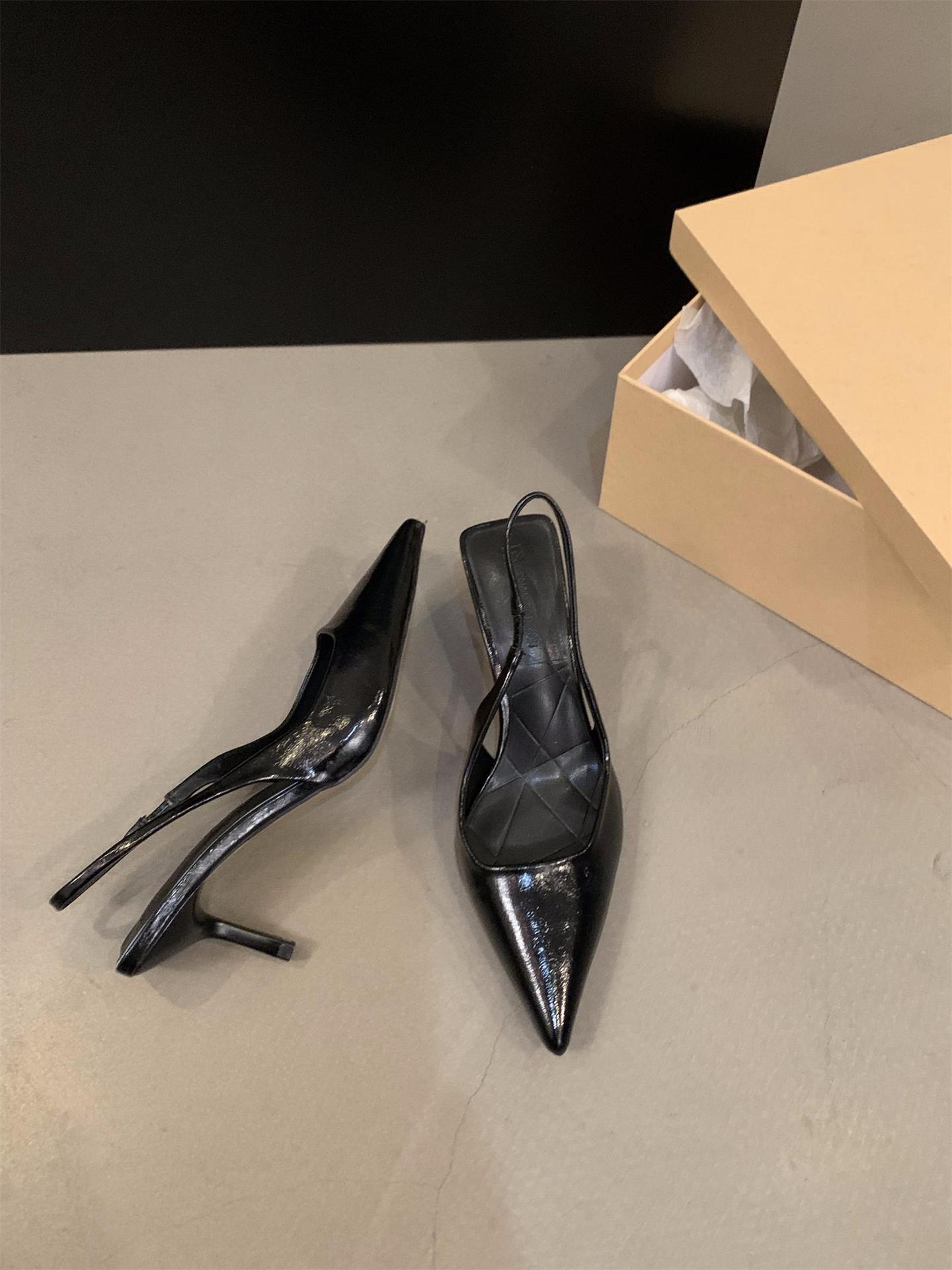 

Women Design Silver Pointed Sandals Women Spring New Pumps Sexy Party Thin Heels Single Shoes Female Elegant Mules Dress Sandals 35 чорний