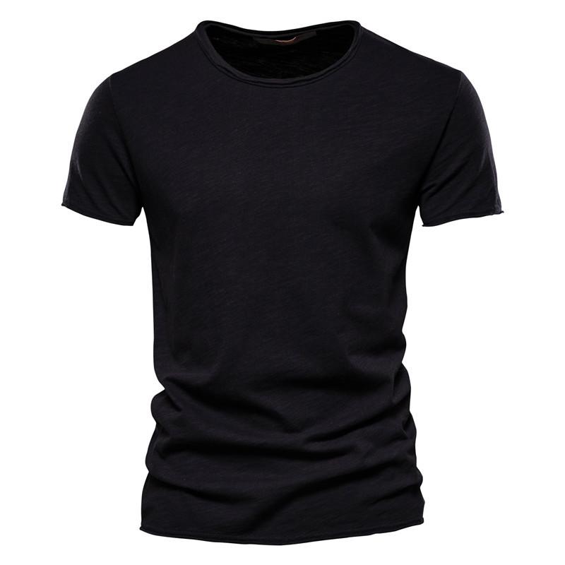 Herren-T-Shirt aus 100 % Baumwolle, lässig, weich, Fitness, Sommer, dünne T-Shirts, Herren-Hauskleidung, O-Ausschnitt, kurzärmelig, einfarbiges T-Shirt für Männer