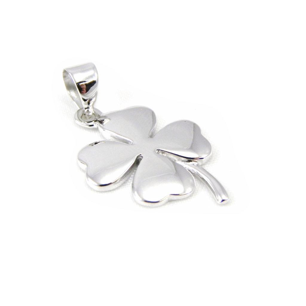 Les Trésors De Lily [F6301] - Silver Pendant '4 Leaf Clover' Silver (rhodium-plated) - 17x19 Mm