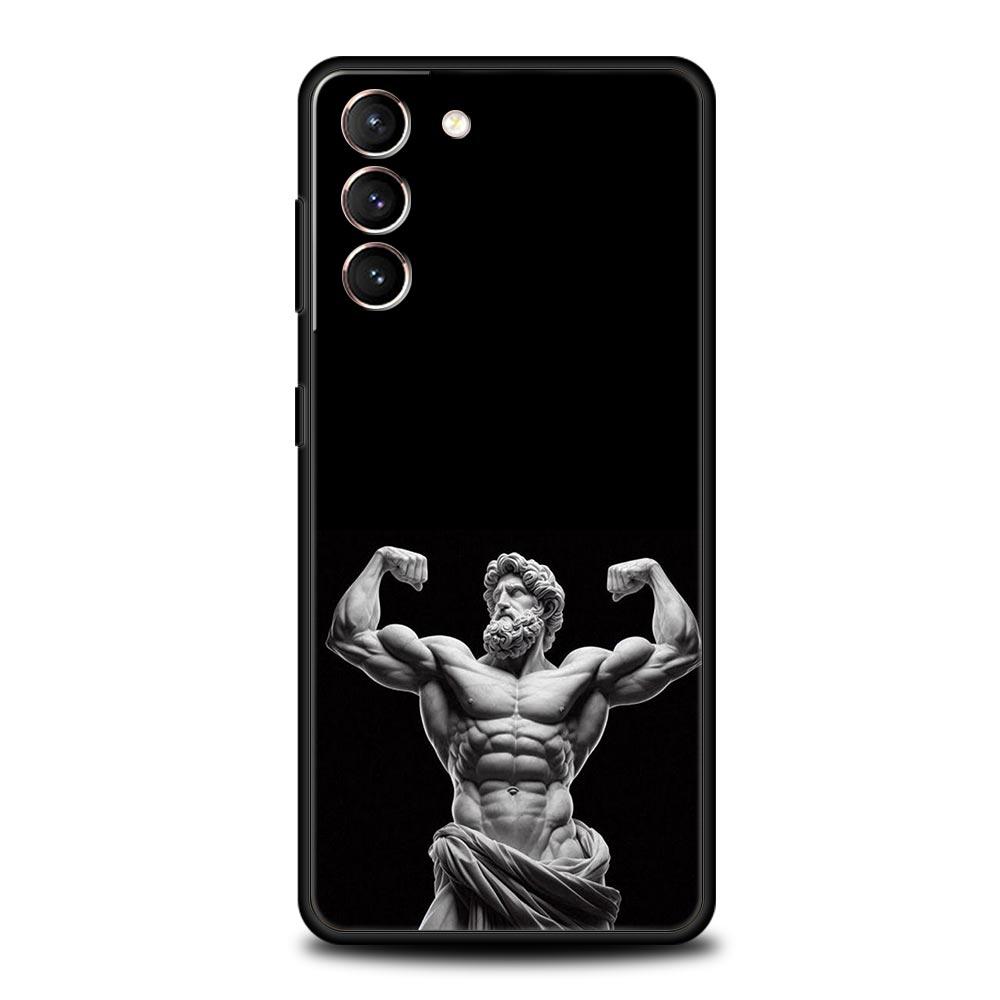 Gym Fitness Bodybuilding Phone Case For Samsung Galaxy S26 Ultra S25 Plus S24 FE S23 S22 5G S21 S20 Cover Black Soft