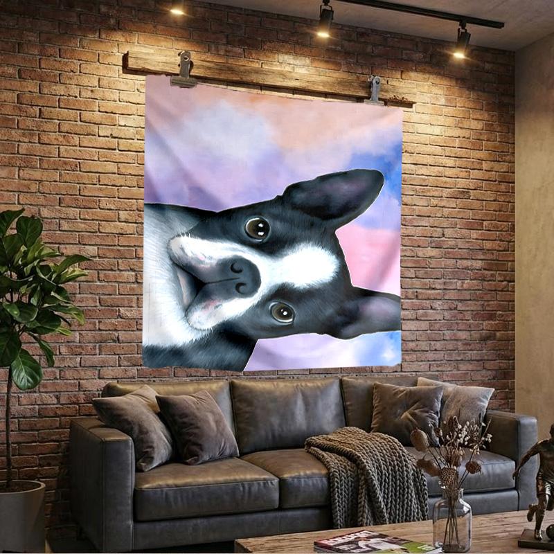 French Bulldog Printed Tapestry, Wall Hanging,Livingroom, dormitory, Large Wall Decor, Fabric Decor Fan Birthday Gifts