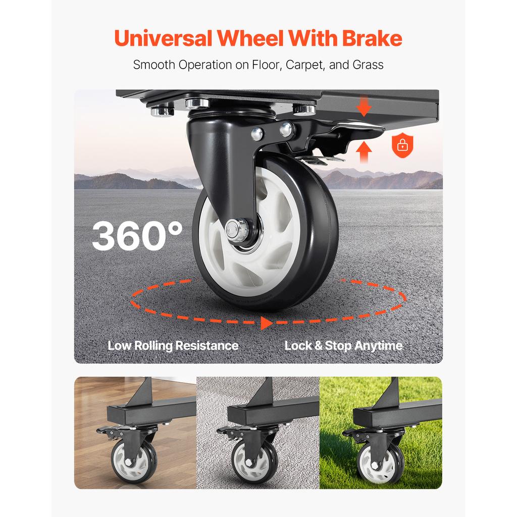 SucceBuy 800LBS Folding Chair Rack with Wheels Chair Cart for 84 Chairs/ 12 Tables+42 Chairs Dual-layer Chair Storage Dolly