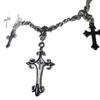 Exquisites Temperament Silberfarbene Kreuz-Multi-Anhänger-Halskette für Damen Gothic Halloween Party Hexe Schmuck Zubehör Geschenke