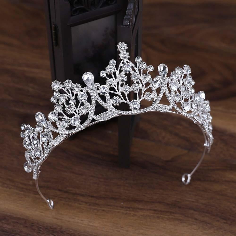 Elegant Crown Hair Accessory Shiny Princess Rhinestone Tiara  Birthday Head Jewelry