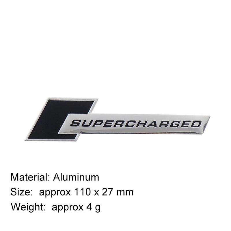 3D Premium Supercharged für Auto Motorhaube Kotflügel Kofferraum Heckklappe Namensschild Aufkleber Emblem Abzeichen Aufkleber