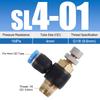 Pneumatic Quick Connect Connector SL 4 6 8 10 12mm M5 '1/8' 1/4 '3/8' 1/2 Air Speed Regulating Valve Accelerator Valve