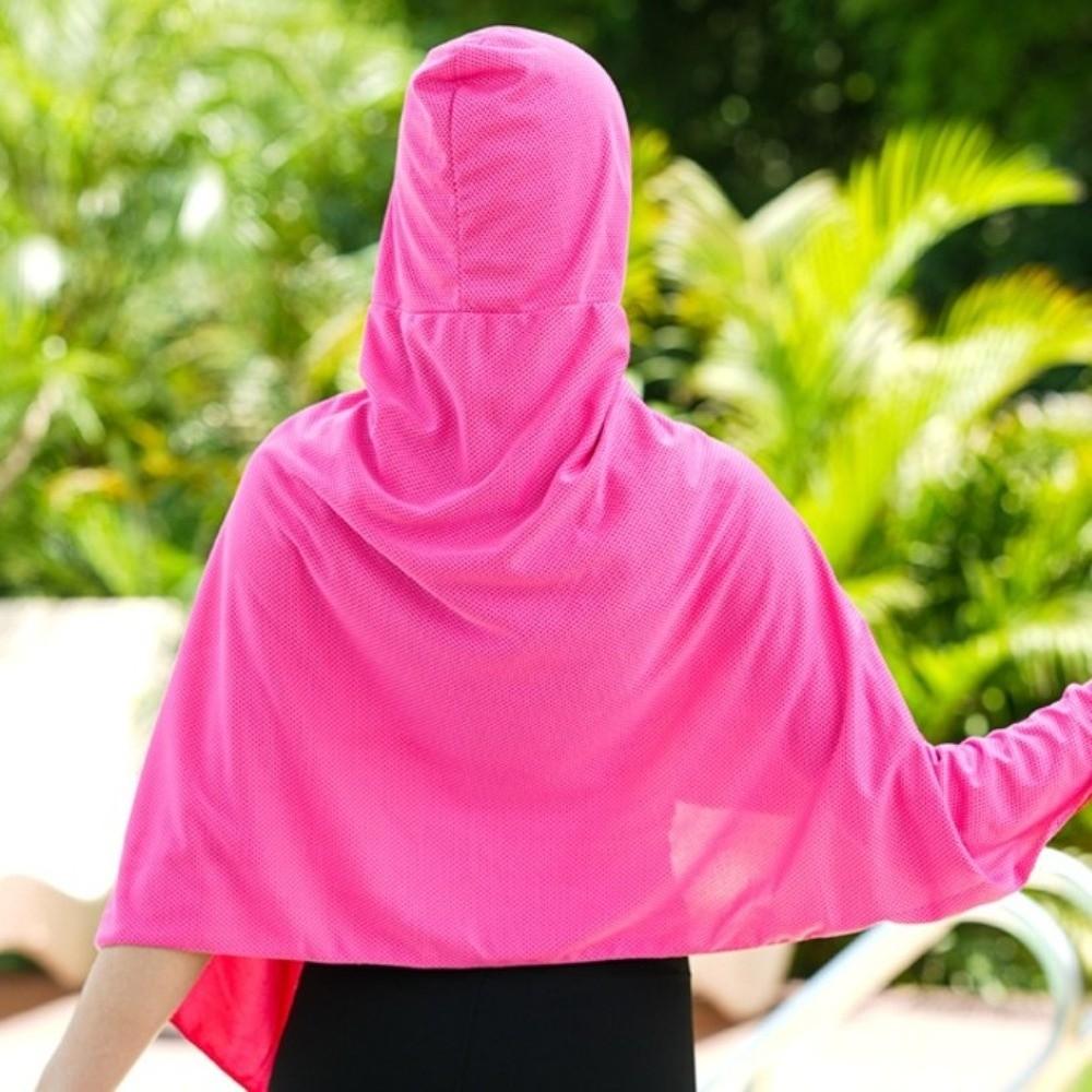 Solid Color Sunscreen Shawl Towel Cycling Cap Breathable Outdoor Sun Hat  Outdoor